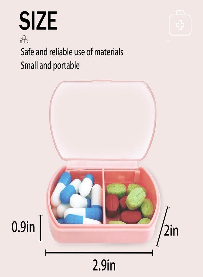 INVODA 6PCS Small Pill Case Travel Pill Box Cute Pill Organizer for Purse Portable Daily Medicine Organizer 2 Compartment Pill Holder for Vitamins, Fish Oil, Supplements - Image 2